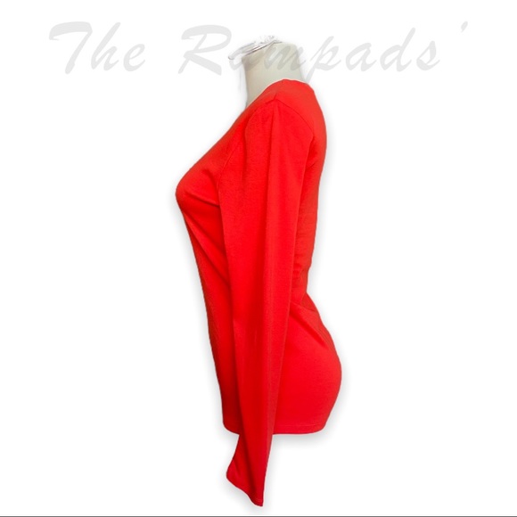 NWOT Ann Taylor Orange Red Long-sleeve T-shirt Size Medium - Picture 4 of 6